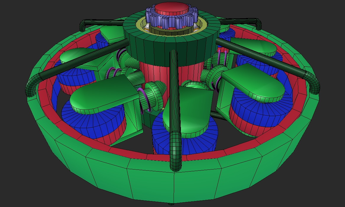 Visualization of magnetic spring solution motor.